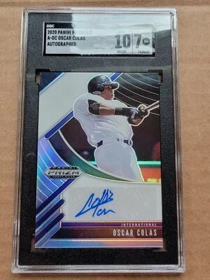 Oscar Colas 2020 Panini Prizm Draft Picks Silver Autograph SGC 10/7 NM #AOC - Image 1 of 4