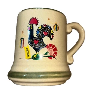 Vintage Kunst Keramik Becher Krug Stein Vase Portugal ARGILART schwarzer Hahn - Bild 1 von 3