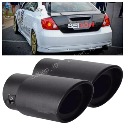 2PC Black Car Exhaust Pipe Tip Rear Tail Throat Muffler For 2005-2016 Scion TC - Изображение 1 из 4