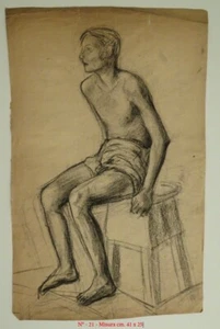 BOZZETTO N° 21-DISEGNATO A MANO LIBERA A CARBONCINO-ARTISTA ANONIMO-ANNI 1930 - Foto 1 di 1
