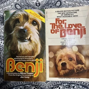 2 - Benji & For The Love Of Benji, Vintage Paperback Books Joe Camp 1975 & 1977 - Picture 1 of 6