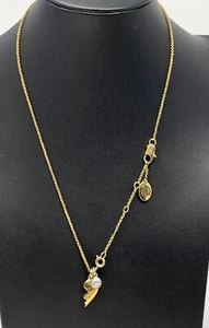 Vintage Designer Juicy Couture Charm Necklace w/heart & Crystal - Picture 1 of 11