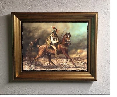 Alexander the Great  framed canvas premium print with brush stroke &golden frame - Imagem 1 de 4