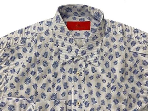 Carolina Herrera Langarmshirt blau Blatt Baumwolle Größe Medium Made in Spain - Bild 1 von 4