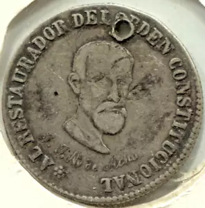 1863 BOLIVIA - CONSTITUTION - 2 SOLES - BURNETT 87 B 2 - RAW SILVER - EC 6602 - Picture 1 of 5