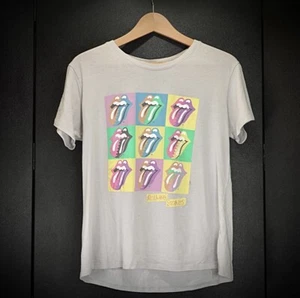 👄 Rolling Stones® SMALL Tee; t-shirt, distressed grey, classic design🌹 - Picture 1 of 4