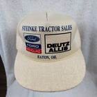 Vintage Steinke Tractor Sales Ford New Holland Deutz Allis Hat Cap Snapback Tan