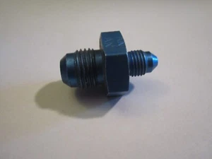 FMR PERFORMANCE PRODUCTS, BLUE ALUMINUM -6 MALE X -3 MALE UNION ADAPTER USA NOS - Picture 1 of 4