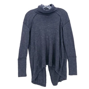 We The Free People Split Back Cowl Turtleneck Top OB536113 Charcoal Gray SMALL - Picture 1 of 7