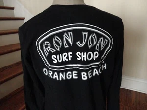 Vintage schwarz Ron Jon Surf Shop orange Strand L/S Baumwolle T-Shirt Erwachsene L schön - Bild 1 von 6