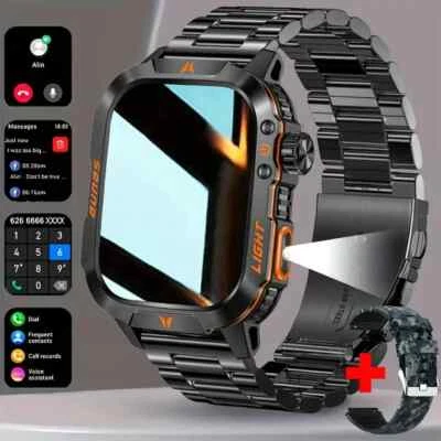 Sporty Smartwatch 2.01” HD Touchscreen, LED Flashlight, Fitness Tracker, kcals - Image 1 of 4