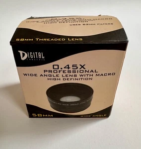 Digital Concepts Wide Angle Macro Lens 0.45x 58mm High Definition Digital In Box - Picture 1 of 8