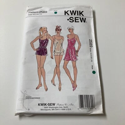 Kwik Sew 2589 Size XS to XL Chemise Camisole Shorts SEALED Uncut Factory Folds - Image 1 of 4