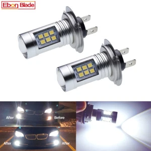 2Pcs Car LED Auto Bulbs Fog Light DRL Driving Lamp 6000K White H7 3030 12V 24V - Imagen 1 de 8
