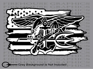 US Navy Seal Frogmen Special Forces American flag sticker decal - Picture 1 of 2