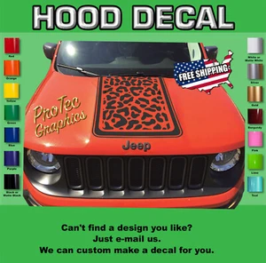 Hood Decal Fits Jeep Renegade Blackout (Leopard/Cheeta) Ren-142 - Picture 1 of 4