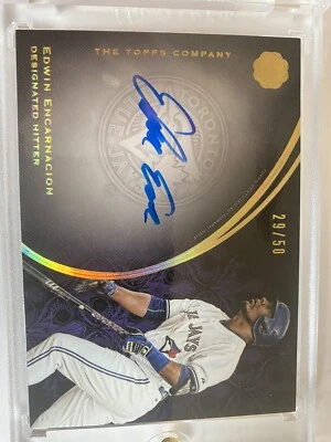 2016 TOPPS THE MINT FRANCHISE AUTOGRAPH EDWIN ENCARNACION ON CARD AUTO #/50 MINT - Image 1 of 2