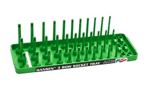 Hansen Global 14033 1/4" Dr. 3-Rail SAE Socket Organizer GREEN - Picture 1 of 1