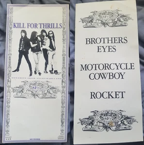 1990 KILL FOR THRILLS Promo 2-seitiges Poster 17 1/2" x 8" Zoll Gilby Clarke SELTEN - Bild 1 von 19