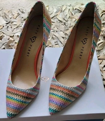 KATY PERRY THE SISSY RAFIA PUNTA PUNTIAGUDA 11M TACONES DE AGUJA ZAPATOS DE SALÓN ¡TOTALMENTE NUEVOS! Foto 1 de 4