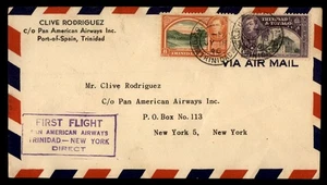 Mayfairstamps Volo Trinidad e Tobago 1946 Porto di Spagna a NY diretto Pan Am - Foto 1 di 2