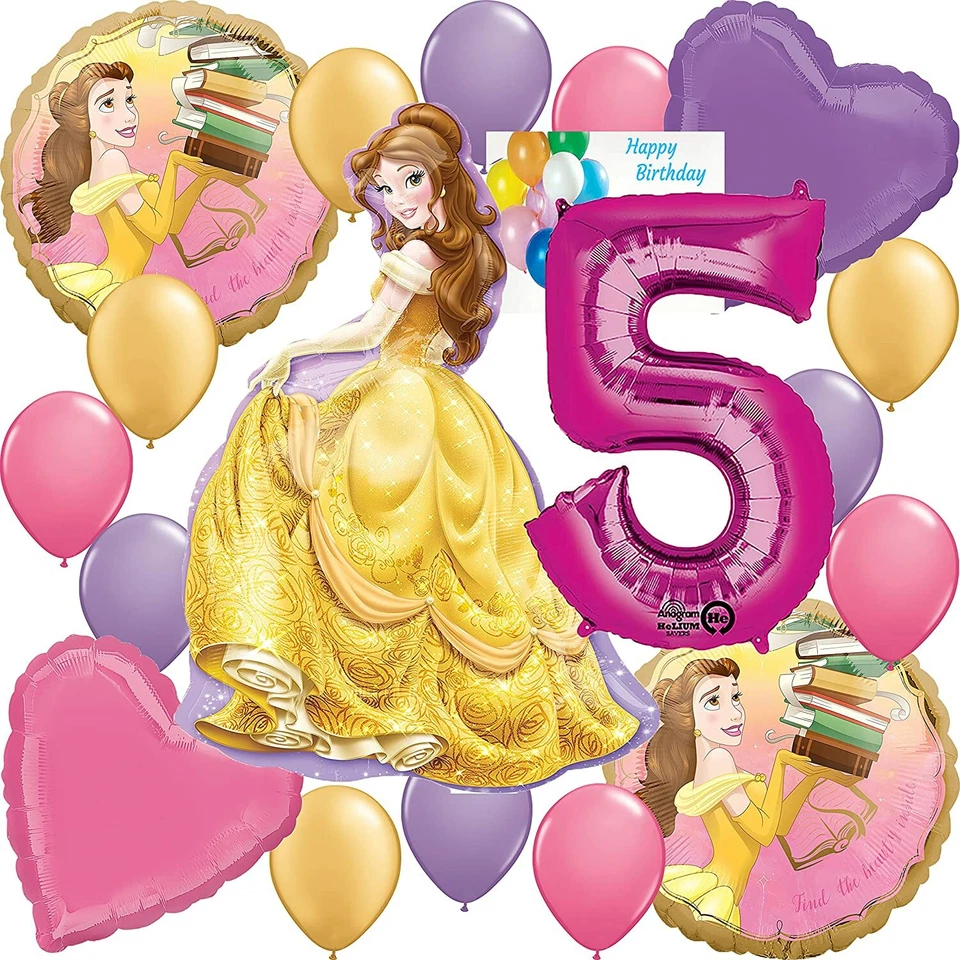 Beauty And The Beast Party Supplies Balloon Bouquet Princess Belle 5th Birthday - Image 1 of 1