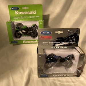 Welly Kawasaki Yamaha Diecast Lot of 2 NIB Kawasaki Ninja ZX-10R Yamaha YZF-R1 - Picture 1 of 7