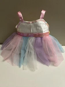 Build a Bear sequence dress w/ multi-colored tulle White Pink Purple Blue - Picture 1 of 3