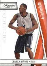 2010-11 Prestige Bonus Shots Orange Basketball Card #213 Derrick Favors /499
