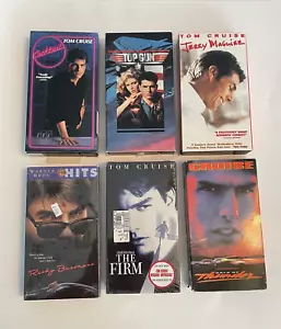 Tom Cruise fans 6 VHS video tapes, Cocktail, Top Gun, Risky, and mor See Details - Picture 1 of 3