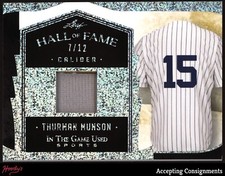 2022 ITG Hall of Fame Caliber Silver Sparkle Thurman Munson JERSEY 7/12