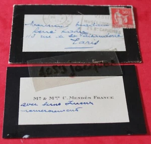 Mr & Mme C ( David Cerf ) MENDES FRANCE / CDV manuscrite 1934 Parents de PIERRE - Picture 1 of 1