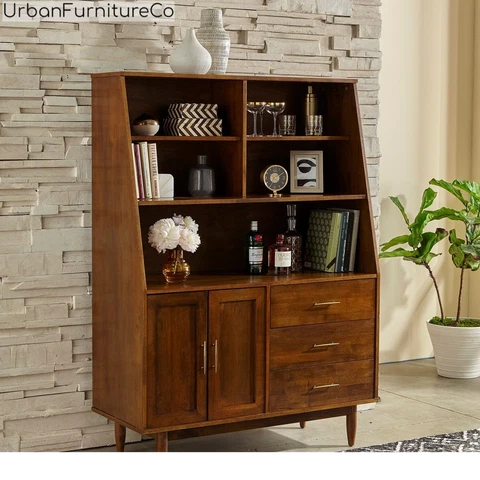 Danish Mid-Century Modern Autumn Oak Highboy Buffet Storage Organizer Funiture Cover