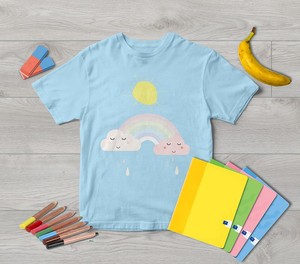 Sun Pastel Rainbow T-shirt | Choose Color | Boys Girls Children Toddler TS078