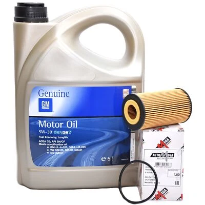 Opel GM 5w-30 Dexos 2 Longlife Motoröl 5 Liter Ölfilter Astra Corsa Zafira