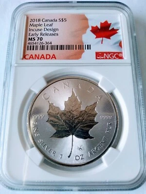 2018 Canada Maple Leaf lncuse Design NGC MS70 Early Release  - Image 1 of 4