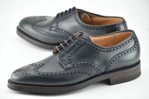 NUEVO con CAJA | PEAL & CO x CROCKETT & JONES 8D PEMBROKE ZAPATOS PUNTA DE ALA AZUL MARINO - Imagen 1 de 14