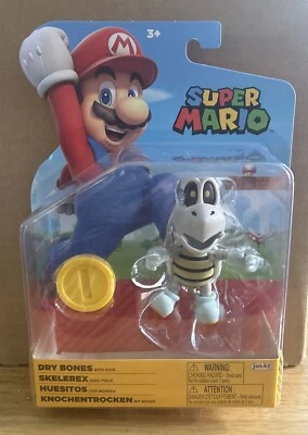 Jakks Pacific Super Mario World of Nintendo 4” DRY BONES w/ Coin Free Shipping! - Image 1 of 4