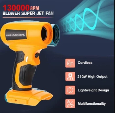 MARKENLOS Mini Gebläse für Dewalt 18V-20V Akku 130000RPM/Min 210W 30M/S Mini Jet Dry Blowe