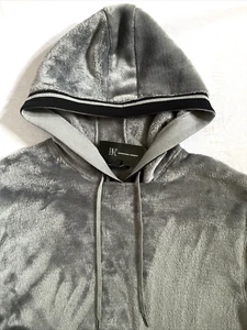 New INC Gray/Black Cozy Plush Hooded Long Sleeve Full-Zip Men's Jacket size M - Picture 1 of 2