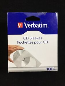 Verbatim CD Sleeves - White - 100 QTY - Lot of 3 