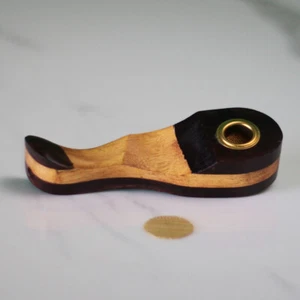 Mini 2 tone Hand Crafted Premium 3" Wood Smoking Pipe - Picture 1 of 8