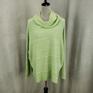 Umgee Sweater Womens Medium Light Green White Speckled Cowl Neck Pullover - Picture 1 of 10