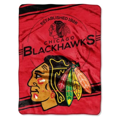 Manta de felpa Chicago Blackhawks, 60”x80” - Manta cálida y suave de la NHL Foto 1 de 3