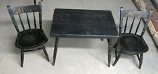 Nichols and Stone Hand Stenciled Childs Table and Two Chairs