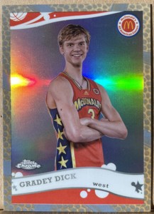 2022 Gradey Dick Topps McDonald's All-American Chrome 2006 Orange Refractor SP