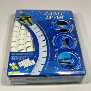 CONTAINER STORE Lot 5 White Cable Zipper Organizer Flexible Cable Management - Picture 1 of 9