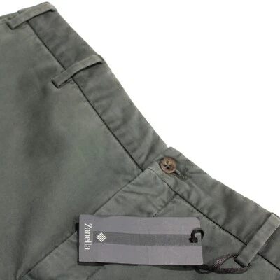Pantalones chinos/informales Zanella nuevos con etiquetas talla 36 US Devon mezcla de algodón verde liso Foto 1 de 4