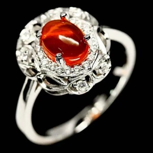  Opal 925er Sterling Silber Ring, White Gold Plated 16,0Ct! - Bild 1 von 3