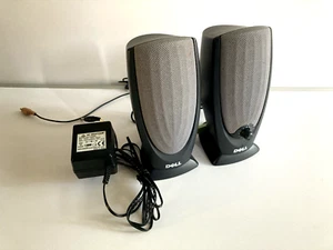 Haut-parleurs ordinateur Dell A215 avec alimentation testés et fonctionnels très bon état - Photo 1/5